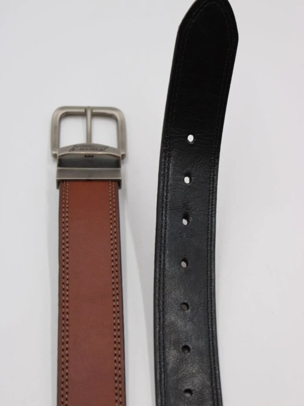 Dickies Reversible Faux Leather Belt Men Size 44 Black Brown Work Casual Classic